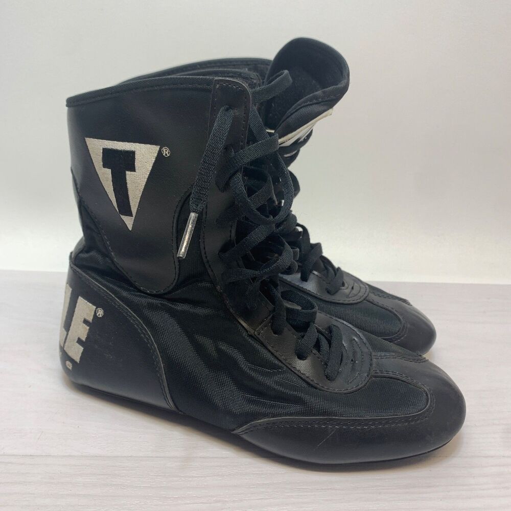 Title‎ Boxing Boys Speed Flex Encore Mid Top Boxing Shoes Size 4 EU 36 Black